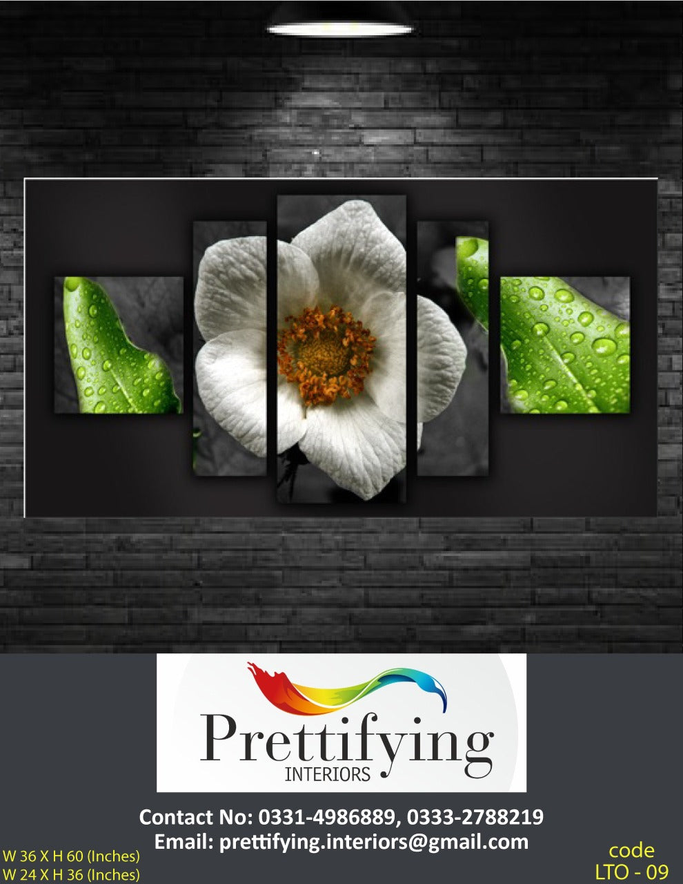Modern 5-Piece Floral Split Canvas Wall Art